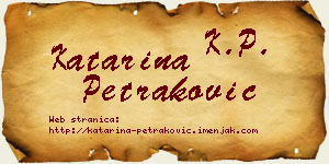 Katarina Petraković vizit kartica
